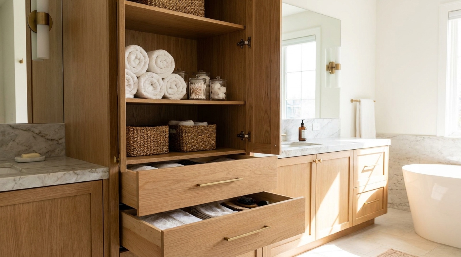 Cabinet door styles and finishes on display in the Fortune showroom