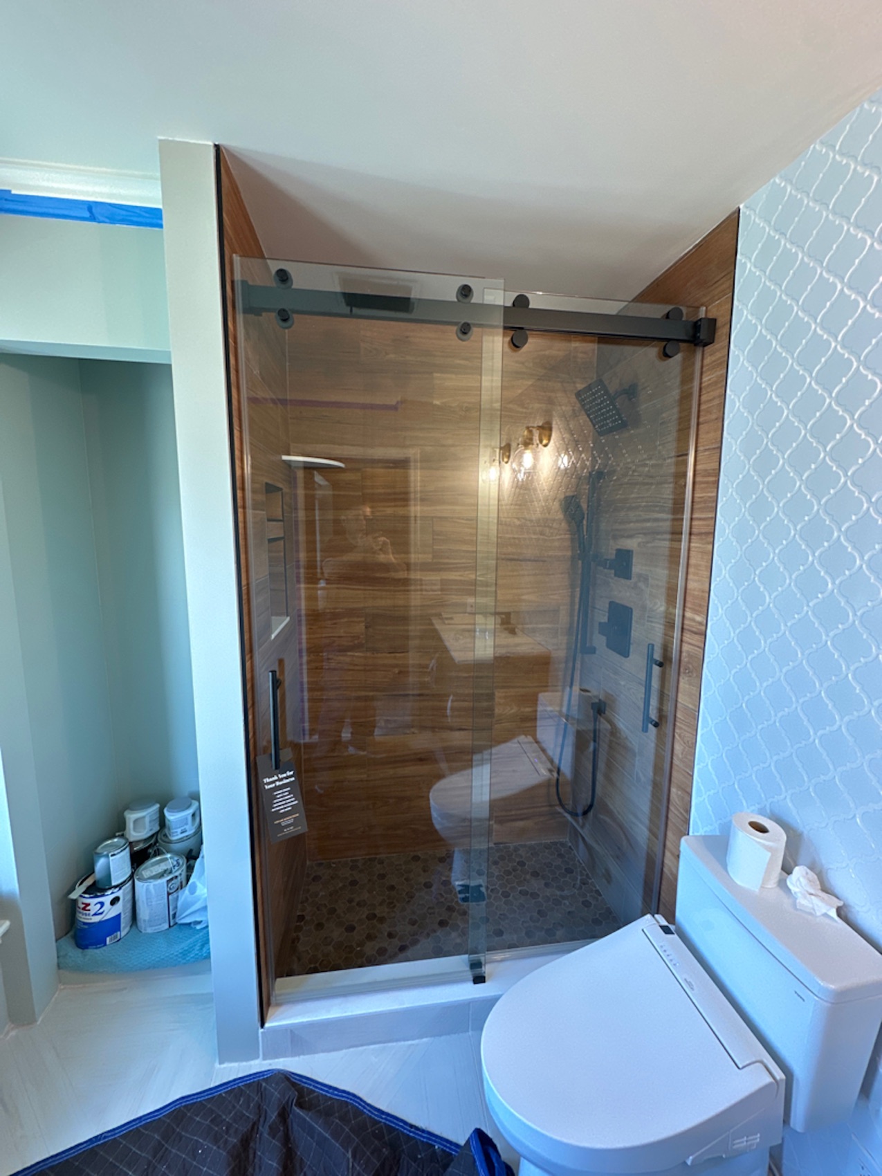 Frameless shower enclosure from the Fortune showroom